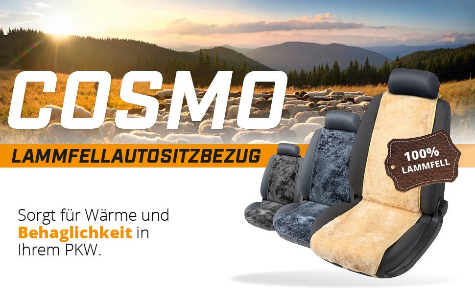 Walser Lammfell Sitzauflage Cosmo, 100% Lammfell Autositz Sitzauflage,  Sitzauflage Lammfell, Sitzauflagen Auto Lammfell, Sitzschoner Lammfell