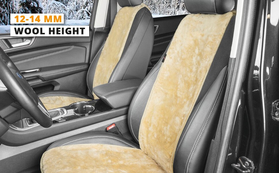 Car Seat cover in lambskin Cosmo black 12-14mm fur height, Seat Cushions, Car Seat covers, Seat covers & Cushions