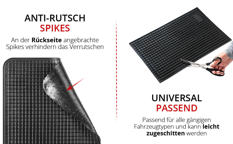 WALSER Universal Auto Gummimatten Set Magnus, Antirutschmatten 4