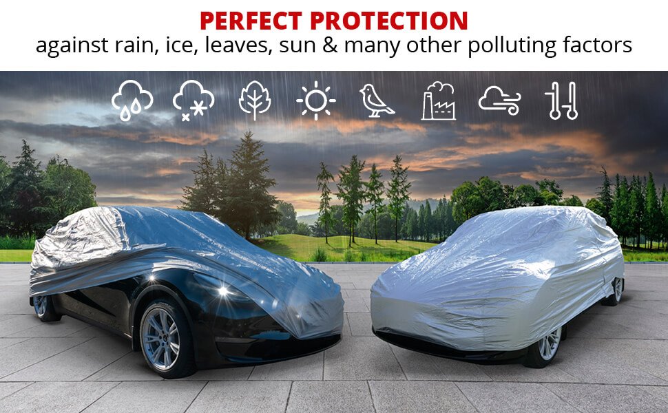 Car cover All Weather Basic, car cover half garage size XL silver