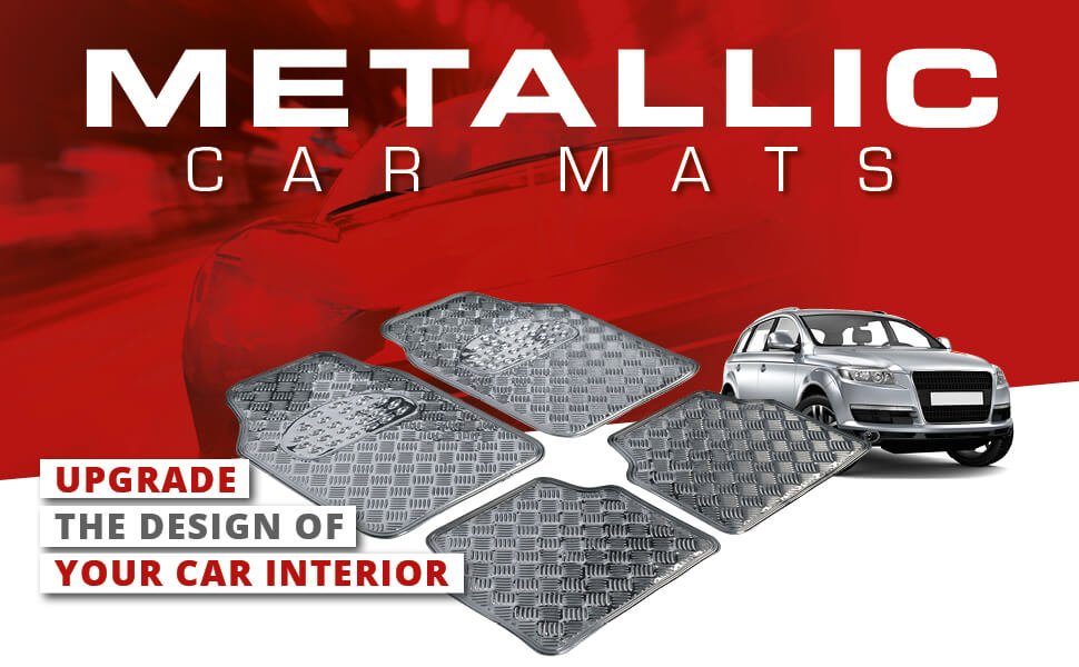 Car Rubber matss Metallic checker plate look blue maxi, Universal Rubber  mats, Car Rubber Mats, Car Mats