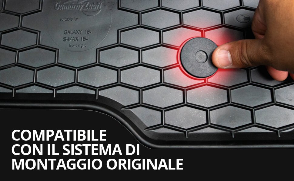 Recambo Tappetini in gomma 3D compatibili con Fiat Grande Punto, 199, 2005 – 2018, Tappetini in gomma, su misura, con bordo