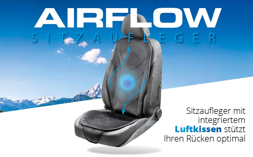 PKW Sitzauflage Air Flow, ergonomischer Auto-Sitzaufleger schwarz