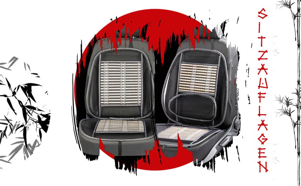 Atmungsaktive Bambus-Sitzauflage, Auto-Sitzauflage beige/schwarz, Sitzauflagen, Sitzbezüge und Sitzauflagen für PKWs, Autositzbezüge &  Auflagen