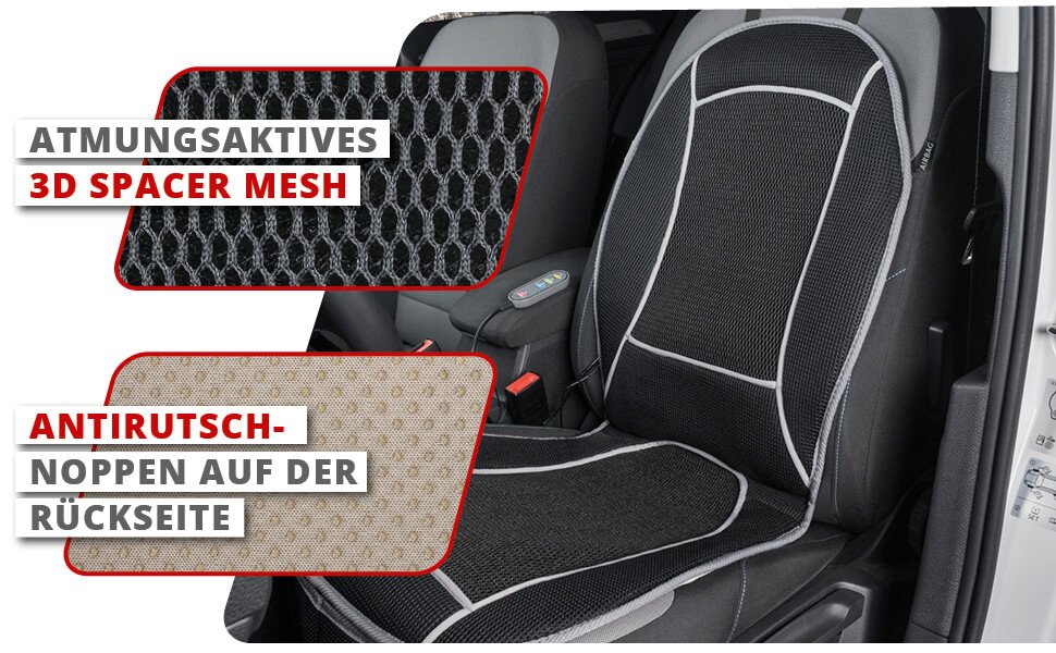 PKW-Sitzauflage CoolHeat, Auto-Sitzaufleger mit Heiz-, Kühl- und