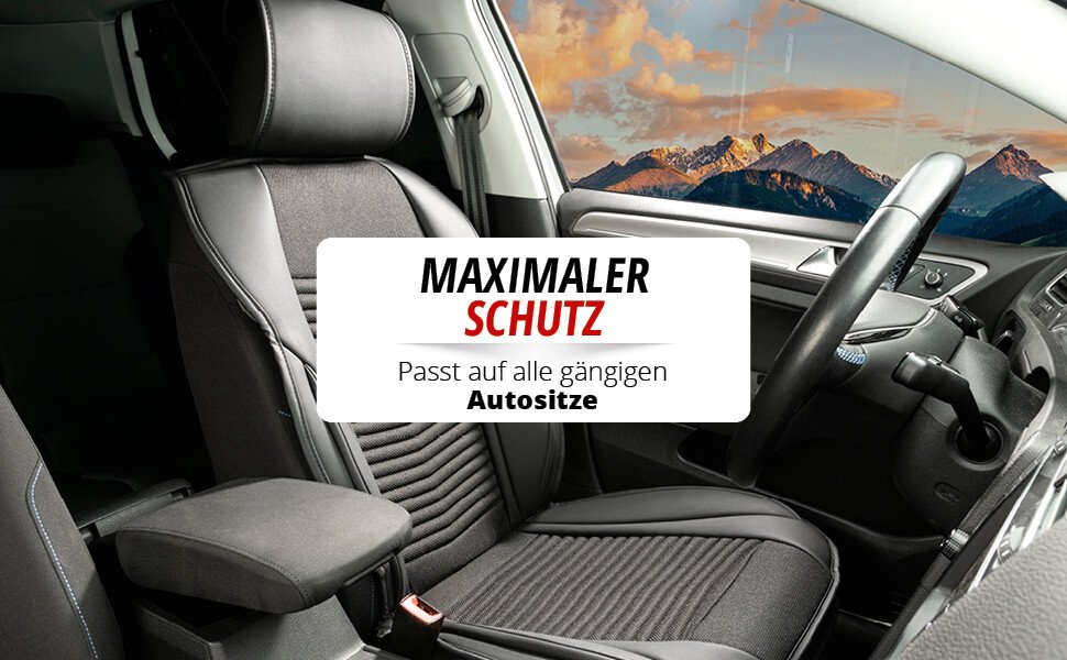 WALSER Sitzauflage Auto Max, Sitzschoner Auto schwarz/grau, Universal Auto  Sitzauflagen, Autositzauflage Vordersitze, Sitzbezug Auto Vordersitze