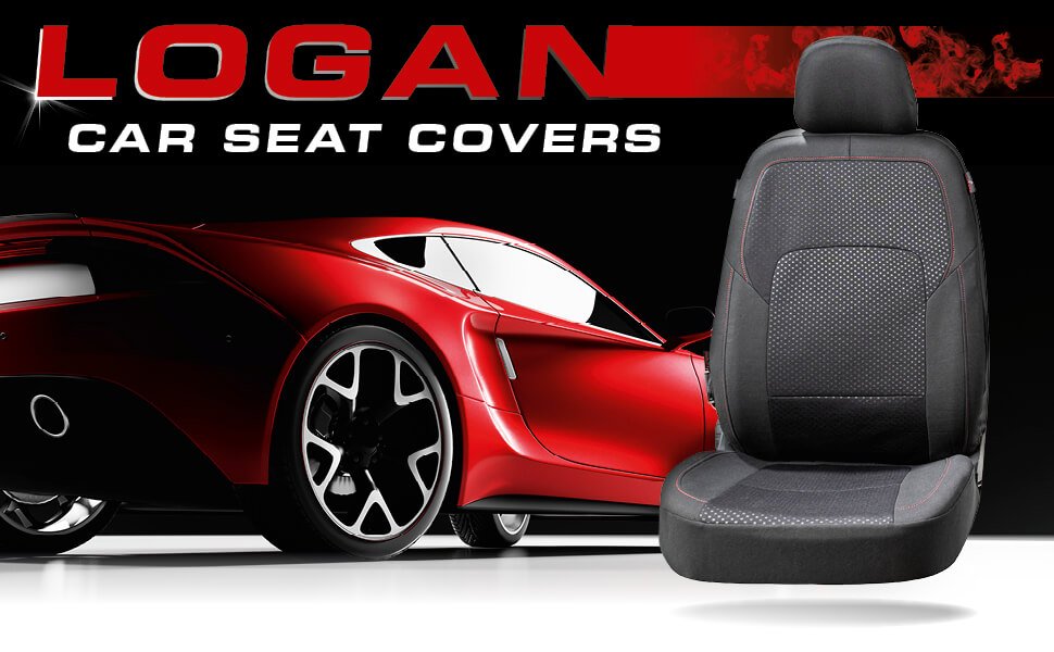ZIPP IT Premium Car seat covers Logan complete set with zip-system  black/silver, Cloth Seat covers, Car Seat covers, Seat covers & Cushions